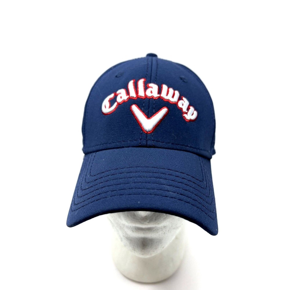 Callaway Mens Blue Hat Stretch Fit Fitted L/XL Golf Cap